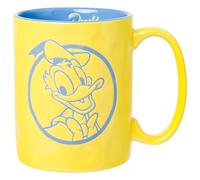 Silver Buffalo Disney Classics Donald Duck Circle Badge Wax Resist 17oz Ceramic Pottery Mug