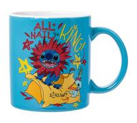 Silver Buffalo Disney Lilo and Stitch All Hail The King in Lion King Costume Featuring Scrump Glitter Accent Ceramic Mug, 20 Ounces