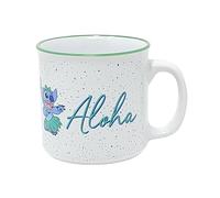 Silver Buffalo Disney Lilo and Stitch “Aloha” Ceramic Camper Mug Featuring Stitch, 20 Ounces