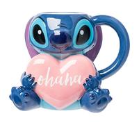 Silver Buffalo Disney Lilo and Stitch Ohana Heart Full Body Ceramic 3D Sculpted Mug, 20 Ounces