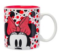 Silver Buffalo Disney Minnie Mouse Peeking Multi Dots Glitter Ceramic Mug, 20 Ounces