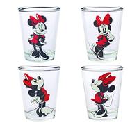 Silver Buffalo Disney Minnie Mouse Poses 4 Pack Mini Glasses, 1.5 Ounces