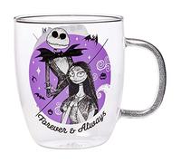 Silver Buffalo Disney Nightmare Before Christmas Forever and Always Glitter Handle Glass Mug, 14 Ounces