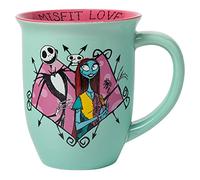 Silver Buffalo Disney Nightmare Before Christmas Jack and Sally Misfit Love Wide Rim Ceramic Mug, 16 Ounces