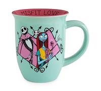 Silver Buffalo Disney Nightmare Before Christmas Jack and Sally Misfit Love Wide Rim Ceramic Mug, 16 Ounces