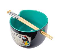 Silver Buffalo Disney Nightmare Before Christmas Sally's Sleepy Time Soup Ceramic Ramen Noodle Rice Bowl with Chopsticks, Microwave Safe, 20 Ounces