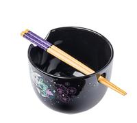 Silver Buffalo Disney Nightmare Before Christmas Starry Night Jack Skellington Ceramic Ramen Noodle Rice Bowl with Chopsticks, Microwave Safe, 20 Ounces
