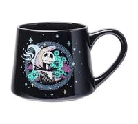 Silver Buffalo Disney Nightmare Before Christmas, Tapered Pottery Mug, 14oz | Tim Burton's, Jack Skellington and Zero, 0.4 Liters
