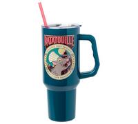 Silver Buffalo Disney Pixar Ratatouille Stainless Steel Tumbler with Handle, Fits in Standard Cup Holder, 40 Ounces