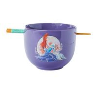 Silver Buffalo Disney Princess Ariel Moon, Ramen Bowl with Chopsticks, 20oz | Ceramic, Noodle Rice, Microwave Safe, The Little Mermaid, 0.59 Liters
