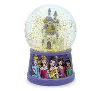 Silver Buffalo Disney Princess Castle Featuring Cinderella, Aurora, Belle, Ariel, and Jasmine Light Up Snow Globe, 100mL, Multicolor (DP1524J9)