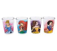 Silver Buffalo Disney Princess Featuring Snow White, Cinderella, Ariel, and Belle 4 Pack Mini Glasses, 1.5 Ounces