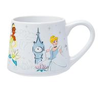 Silver Buffalo Disney Princess Icon Sparkle Line Up Tapered Pottery Mug, 14 Ounces