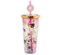 Silver Buffalo Disney Princess Pocahontas Plastic Cold Cup with Lid and Straw Topper, 24 Ounces