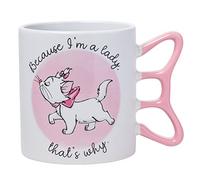 Silver Buffalo Disney The Aristocats Marie Because I'm A Lady That's Why 3D Sculpted Handle Ceramic Coffee Mug, 20 Ounces