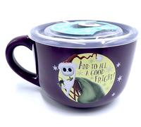 Silver Buffalo Disney The Nightmare Before Santa Jack - And To All A Good Frieght - 24 oz. Soup Mug with Vented Lid | Bowl for Ice Cream, Cereal, Beverages, NB1316K4