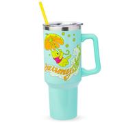 Silver Buffalo Disney Winnie the Pooh “Dreamy Days” Retro Art Stainless Steel Tumbler with Handle and Straw, Fits in Standard Cup Holder, 40 Ounces