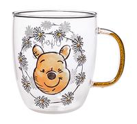 Silver Buffalo Disney Winnie The Pooh Enjoy The Little Things Glitter Handle Glass Mug, 14 Ounces
