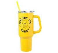 Silver Buffalo Disney Winnie The Pooh Here for The Hunny Stainless Steel Tumbler with Handle and Straw, Fits in Standard Cup Holder, 40 Ounces