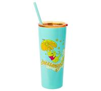 Silver Buffalo Disney Winnie The Pooh Retro Art Dreamy Days Double Walled Stainless Steel Tumbler with Straw, 20 Ounces