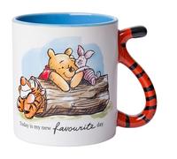 Silver Buffalo Disney Winnie the Pooh Today Is My New Favorite Day Tigger's Tail Sculpted 3D Handle Ceramic Mug, 20 Ounces