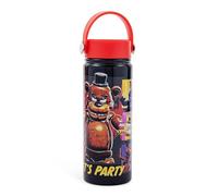 Silver Buffalo Five Nights at Freddy's Special Delivery Let’s Party Grid 20oz Stainless Steel Water Bottle with Swivel Handle