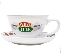 Silver Buffalo Friends Central Perk Logo Ceramic Teacup and Saucer, 12 Ounces