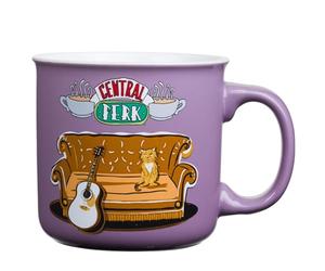 Silver Buffalo Friends Central Perk Smelly Cat, Ceramic Camper Mug, 20oz | Iconic Orange Couch and Guitar, Pheobe's, 0.59 Liters