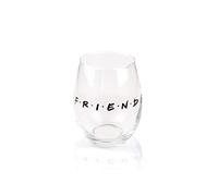 Silver Buffalo Friends Doodle Logo Stemless Wine Glass, 20 Ounces