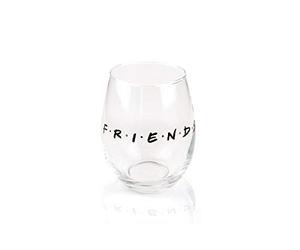 Silver Buffalo Friends Doodle Logo Stemless Wine Glass, 20 Ounces