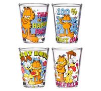 Silver Buffalo Garfield and Odie 4 Pack Mini Glass Set, 1.5 Ounces | 0.04 Liters
