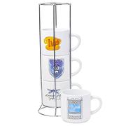 Silver Buffalo Gilmore Girls Locations 4pc Ceramic Mug Stack, 10 Ounces