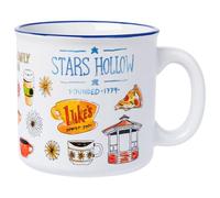 Silver Buffalo Gilmore Girls Luke's Featuring Iconic Stars Hollow Locations Ceramic Camper Mug, 20 Ounces