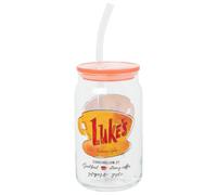 Silver Buffalo Gilmore Girls Show, Glass Tumbler with Plastic Lid, 16oz