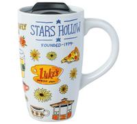 Silver Buffalo Gilmore Girls Stars Hallow Destination 16oz Ceramic Travel Mug w/Lid