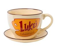 Silver Buffalo Gilmore Girls Stars Hollow Connecticut Luke's Diner Oversized Ceramic Cup & Saucer Set, 635 ml