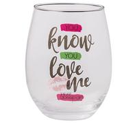 Silver Buffalo Gossip Girl You Know You Love Me XOXO Gossip Girl Boxed Stemless Wine Glass, 20 Ounces