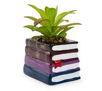 Silver Buffalo Harry Potter Book Stack 3-Inch Ceramic Planter With Artificial Succulent