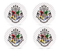 Silver Buffalo Harry Potter Hogwarts Crest 10-Inch Melamine Dinner Plates | Set of 4