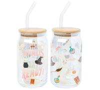 Silver Buffalo Harry Potter Wands at the Ready, 2 Pack Glass Tumbler, 16oz