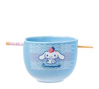 Silver Buffalo Hello Kitty and Friends Cinnamoroll Strawberry Ceramic Ramen Noodle Rice Bowl with Chopsticks, Microwave Safe, 20 Ounces