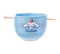 Silver Buffalo Hello Kitty and Friends Cinnamoroll Strawberry Ceramic Ramen Noodle Rice Bowl with Chopsticks, Microwave Safe, 20 Ounces