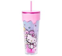 Silver Buffalo Hello Kitty Donuts and Sweets 26oz. Plastic Drip Tumbler