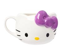 Silver Buffalo Hello Kitty Face Purple Bow Ceramic 3D Sculpted Mug, 20 Ounces