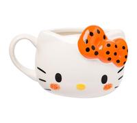 Silver Buffalo Hello Kitty Halloween Orange Bow Face Ceramic 3D Sculpted Mug