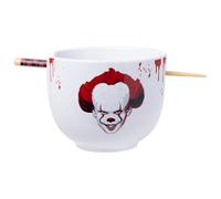 Silver Buffalo IT Pennywise the Clown Time to Float Ceramic Ramen Noodle Rice Bowl with Chopsticks, Microwave Safe, 20 Ounces