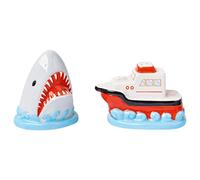 Silver Buffalo Jaws Shark Breach and Orca 2pc Ceramic Salt and Pepper Shaker