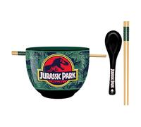 Silver Buffalo Jurassic Park Logo Leaves, Ramen Bowl with Chopsticks, 20oz