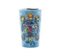 Silver Buffalo KH12173R Kingdom Hearts Circles Ceramic Travel Mug with Lid, 10-Ounce, Blue