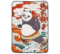 Silver Buffalo Kung Fu Panda Chinese Characters Featuring Po 45" x 60" Fleece Throw, Soft and Cozy Blanket, 180 GSM